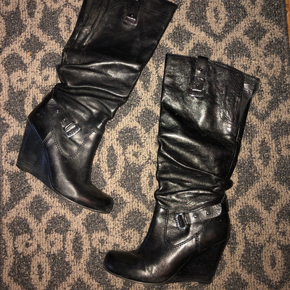 Guess Black wedge boots